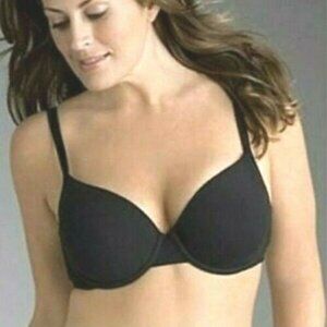 Lane Bryant Cacique Cotton T Shirt Bra Convertible Straps Size 38C Black